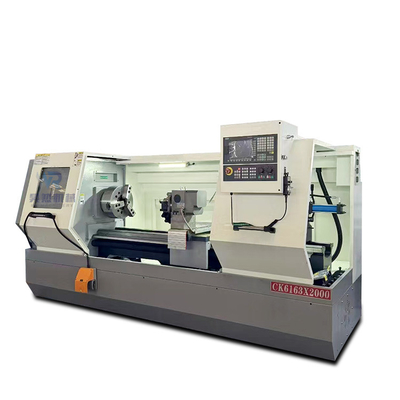 380V Ck6163 क्षैतिज स्वचालित सीएनसी लेथ मशीन 105 मिमी धुरी बोर के साथ